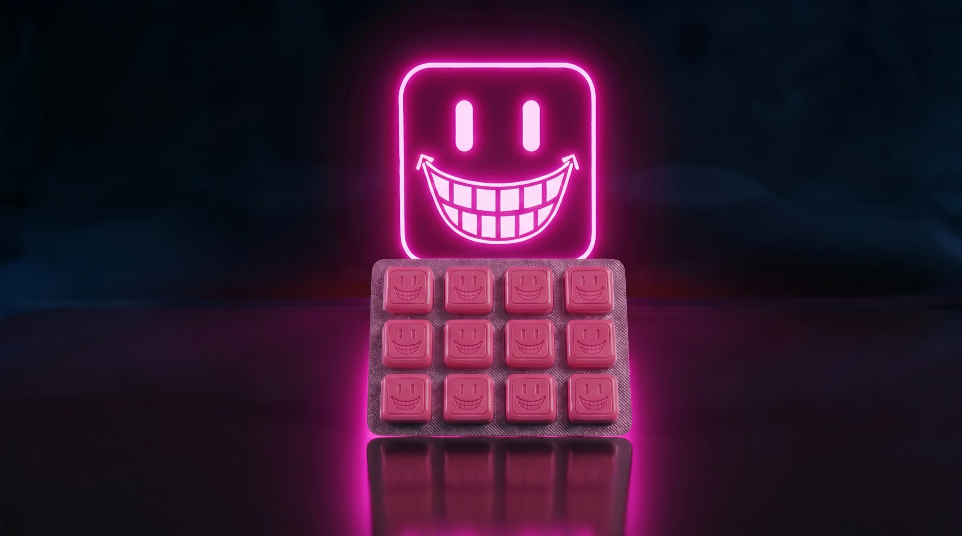 RESIN Icy Strawberry blister with neon smile